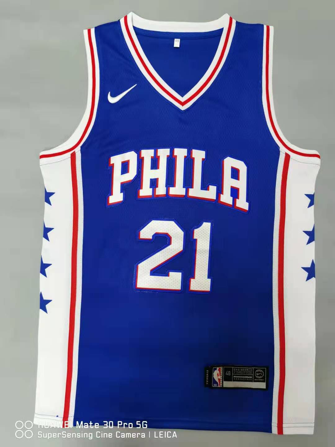 Men Philadelphia 76ers 21 Embiid Blue 2021 Nike Game NBA Jersey